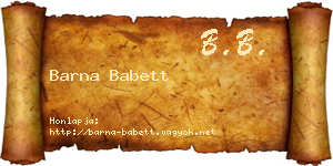 Barna Babett névjegykártya