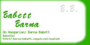 babett barna business card